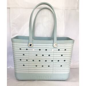 Simply Southern Large Waterproof Sandproof Beach Tote Bag Sky Blue Easy Clean